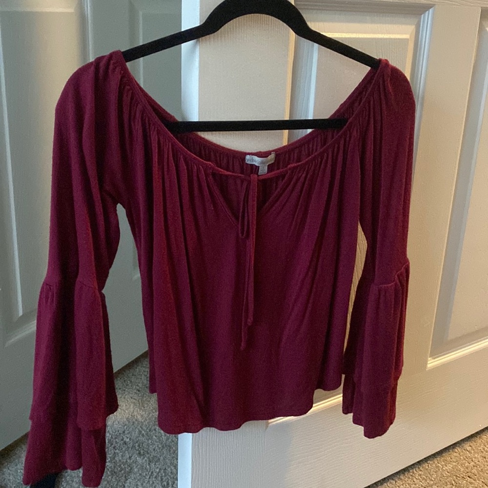 Burgundy flow crop top